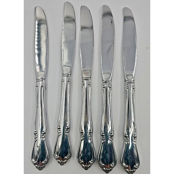 Oneidacraft Set of 5 Deluxe Stainless CHATEAU Dinner Knife Replacements - Picture 2 of 3